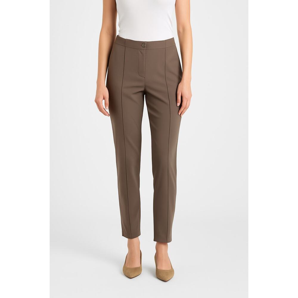 Cambio Ros Taupe Slim Tapered Stretch Trousers Size 44